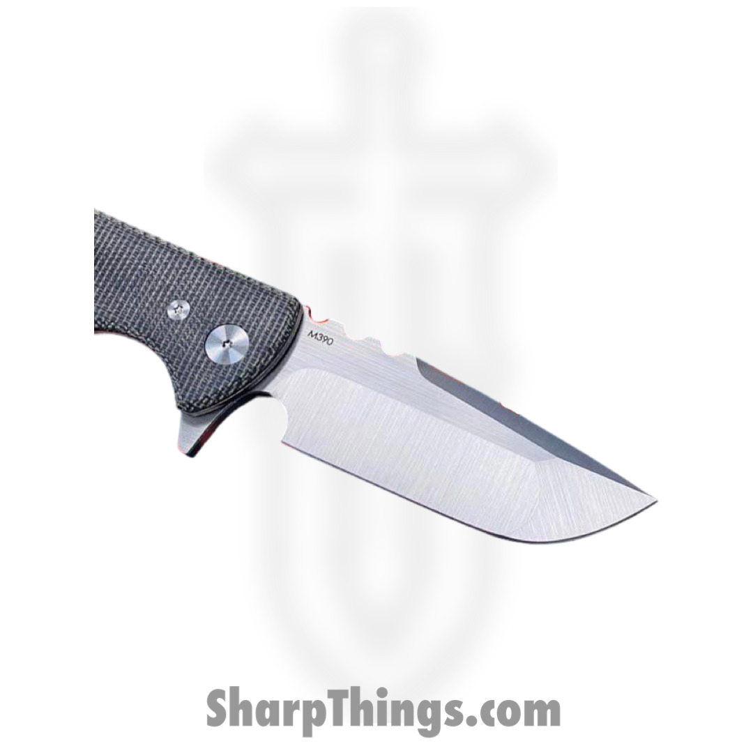 Chaves Knives - TAK/RDP/BCM/BF - TAK - Folding Knife - M390 Satin Drop Point - Micarta - Black - Image 3