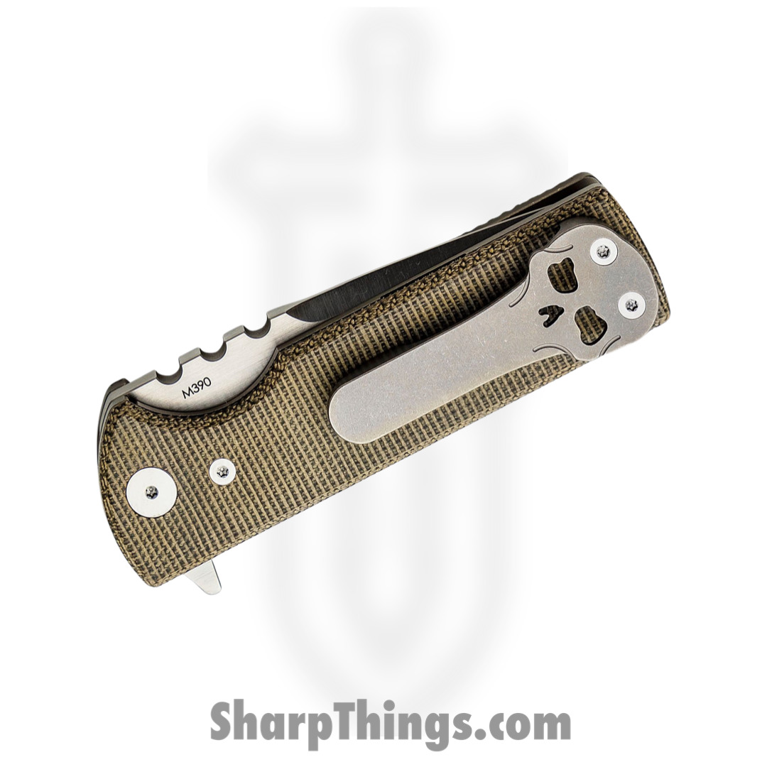 Chaves Knives - TAK/RT/GCM/BF - TAK - Folding Knife - M390 Satin Tanto - Micarta - Green - Image 4