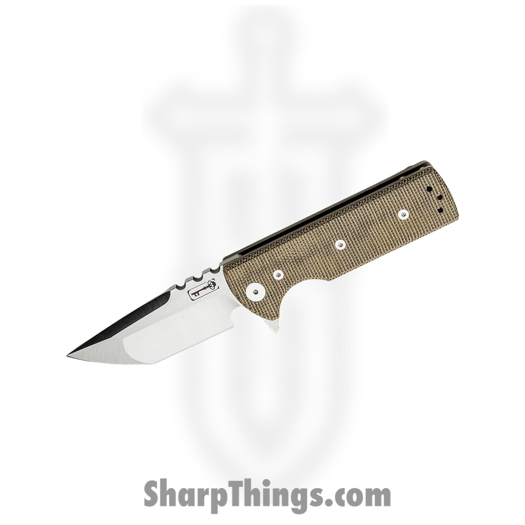 Chaves Knives - TAK/RT/GCM/BF - TAK - Folding Knife - M390 Satin Tanto - Micarta - Green