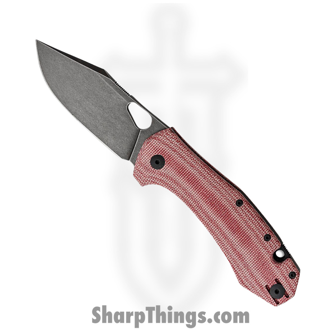 GiantMouse - GRAND-RED-MICARTA-BLACKOUT - Ace Grand - Folding Knife - M390 Coated Clip Point - Micarta - Black and Red