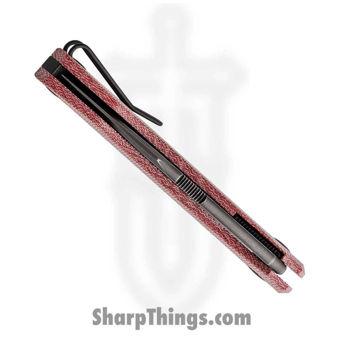 GiantMouse - GRAND-RED-MICARTA-BLACKOUT - Ace Grand - Folding Knife - M390 Coated Clip Point - Micarta - Black and Red - Image 4