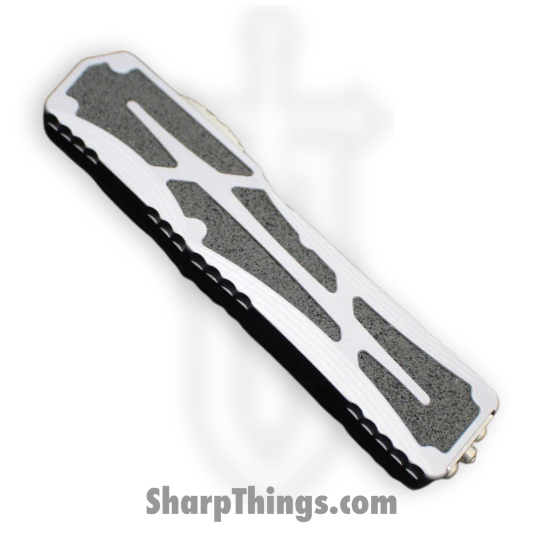 Heretic Knives - H039-2A-GRAY - Colossus - OTF Auto - Magnacut Stonewash Clip Point - Aluminum/Traction Inlay - Grey/Black - Image 3