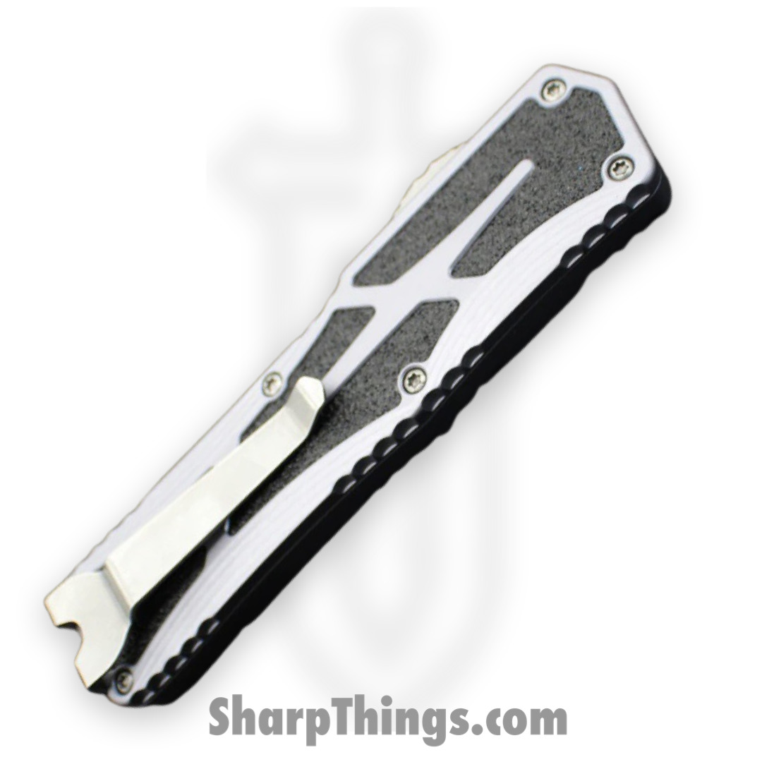 Heretic Knives - H039-2A-GRAY - Colossus - OTF Auto - Magnacut Stonewash Clip Point - Aluminum/Traction Inlay - Grey/Black - Image 4