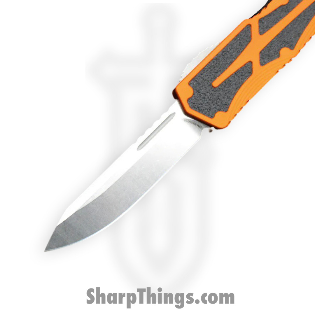 Heretic Knives - H039-2A-ORG - Colossus - OTF Auto - Magnacut Stonewash Clip Point - Aluminum/Traction Inlay - Orange/Black - Image 6