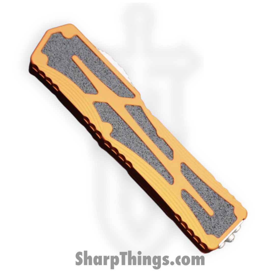Heretic Knives - H039-2A-ORG - Colossus - OTF Auto - Magnacut Stonewash Clip Point - Aluminum/Traction Inlay - Orange/Black - Image 4