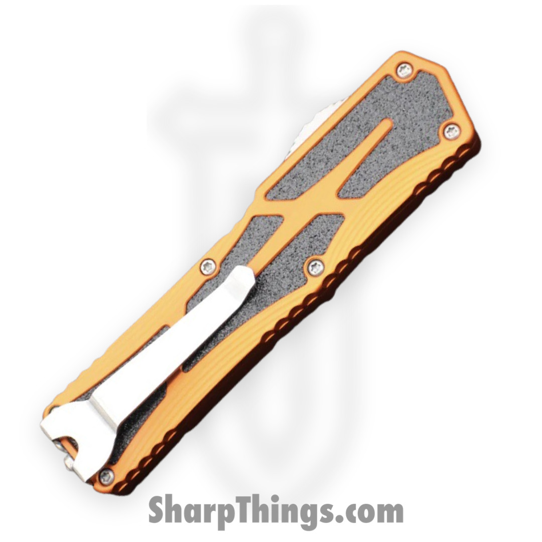 Heretic Knives - H039-2A-ORG - Colossus - OTF Auto - Magnacut Stonewash Clip Point - Aluminum/Traction Inlay - Orange/Black - Image 3