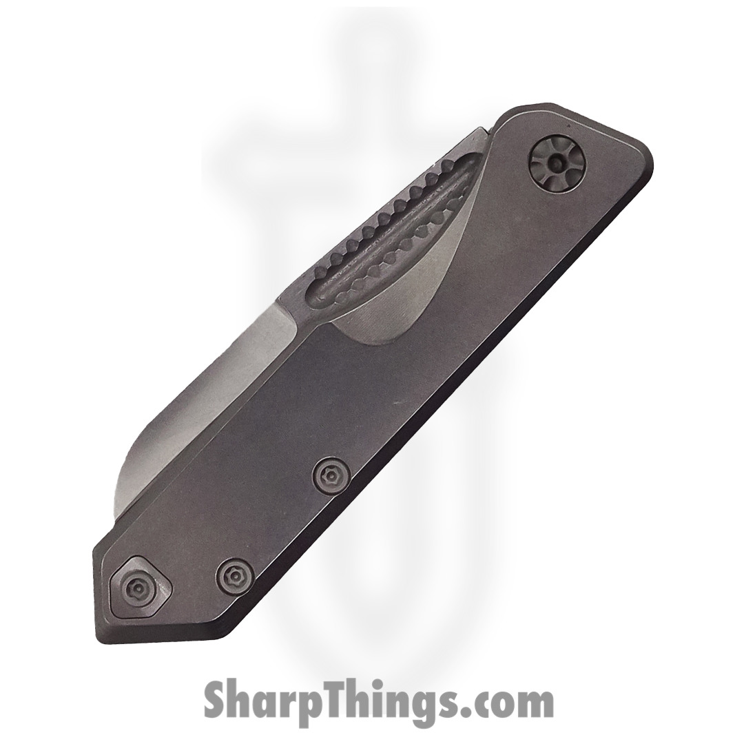 Heretic Knives - HKJNPRO323 - Custom Jinn Slip Joint Prototype - Magnacut Reverse Tanto - Tumbled Ti Scales - Image 6