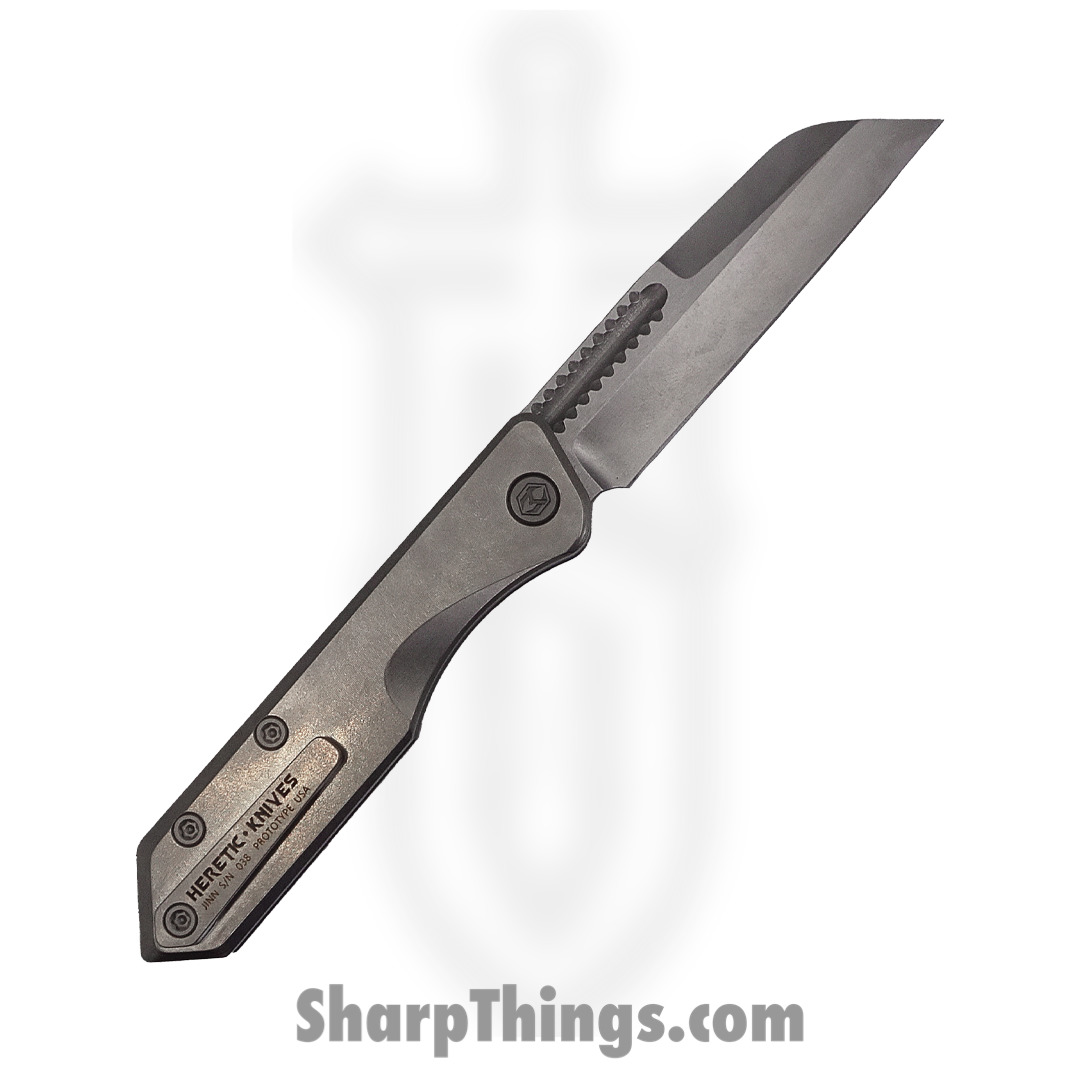 Heretic Knives - HKJNPRO323 - Custom Jinn Slip Joint Prototype - Magnacut Reverse Tanto - Tumbled Ti Scales - Image 2