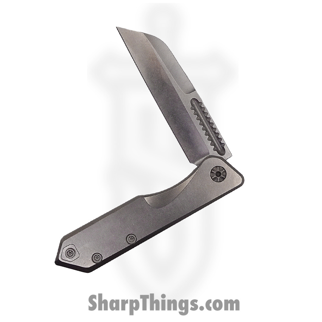 Heretic Knives - HKJNPRO323 - Custom Jinn Slip Joint Prototype - Magnacut Reverse Tanto - Tumbled Ti Scales - Image 4