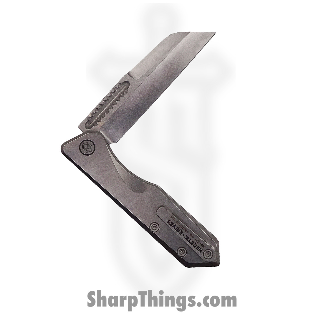 Heretic Knives - HKJNPRO323 - Custom Jinn Slip Joint Prototype - Magnacut Reverse Tanto - Tumbled Ti Scales - Image 3