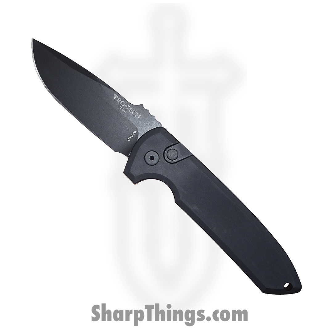 ProTech - LG303-D2 - Les George Rockeye - Automatic Knife - D2 Coated Drop Point - 6061-T6 Aluminum - Black