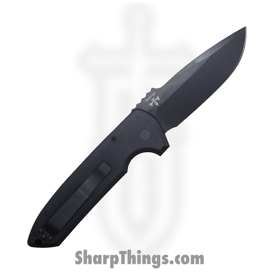 ProTech - LG303-D2 - Les George Rockeye - Automatic Knife - D2 Coated Drop Point - 6061-T6 Aluminum - Black - Image 4