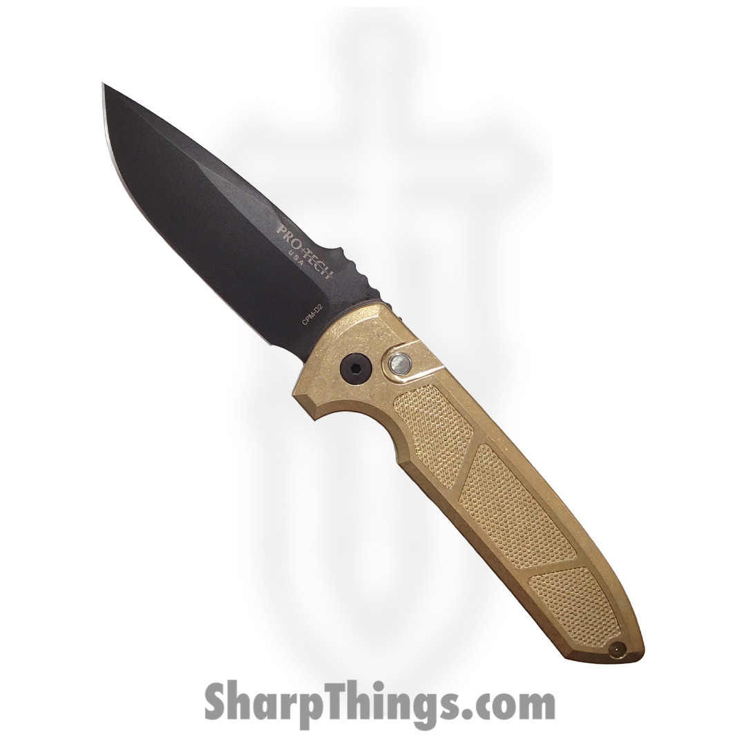ProTech - LG336-D2 - Les George Rockeye Custom - Automatic Knife - D2 Coated Drop Point - AlBronze - Bronze