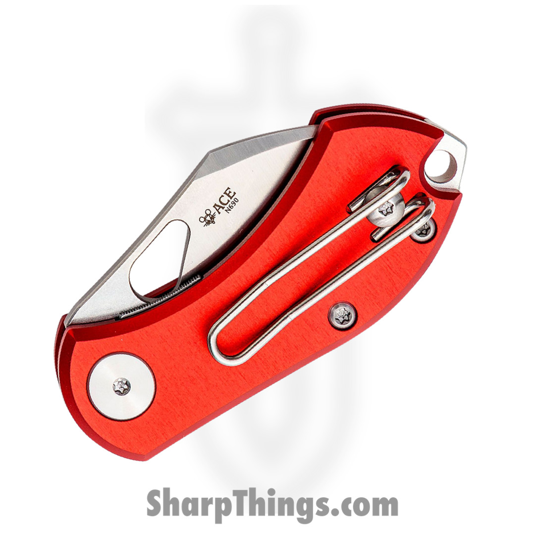GiantMouse - NIBBLER-ALU-RED - Ace Nibbler Satin Finish Folder Knife - Folding Knife - N690 Satin Wharncliffe - Aluminum - Red - Image 3