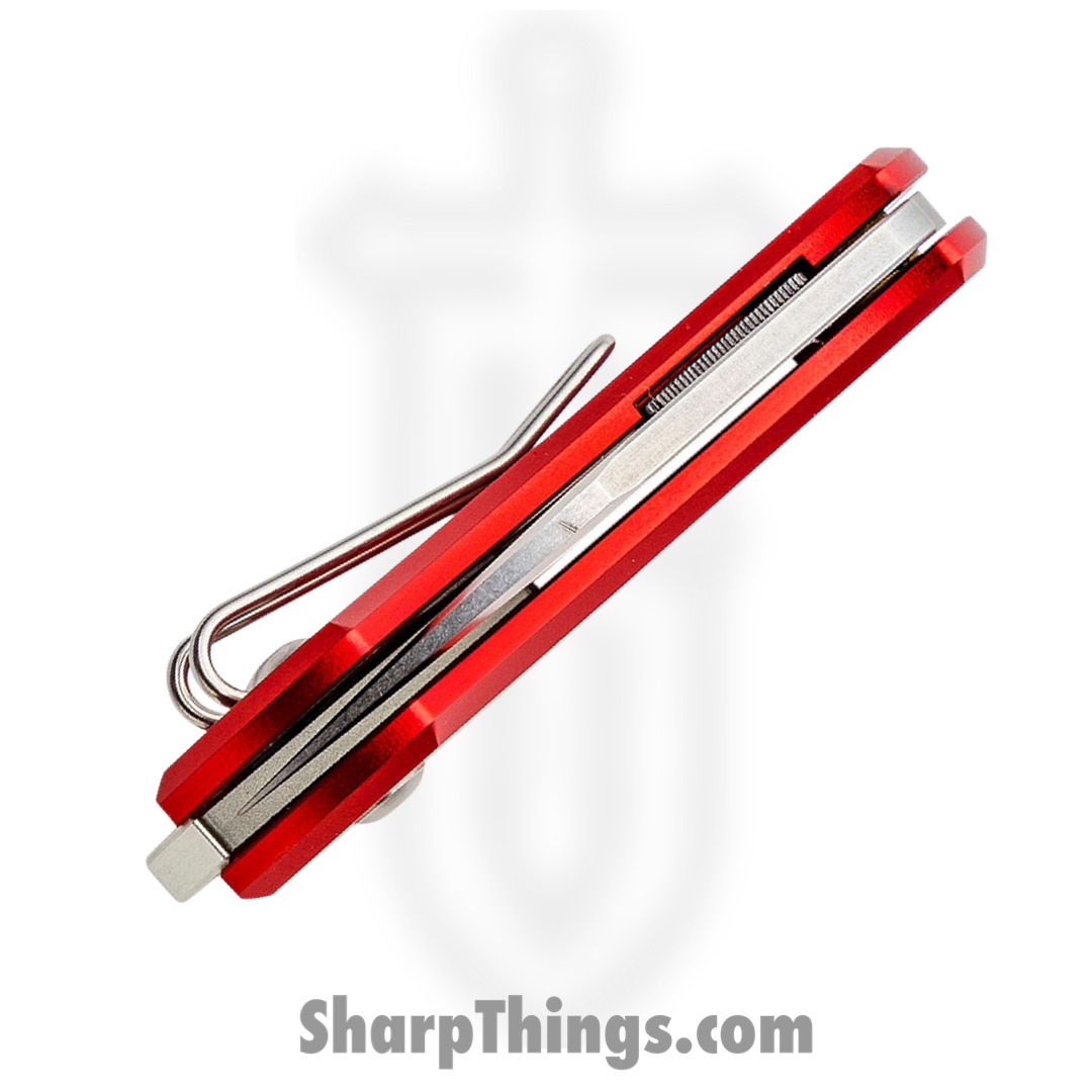 GiantMouse - NIBBLER-ALU-RED - Ace Nibbler Satin Finish Folder Knife - Folding Knife - N690 Satin Wharncliffe - Aluminum - Red - Image 4