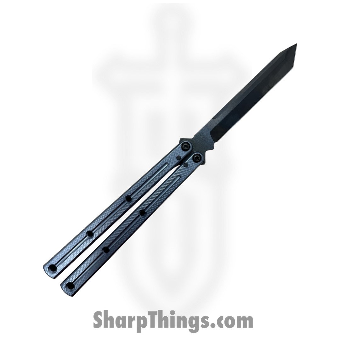 Squid Industries - 09TNALDCORGM - Krake Raken Tanto V2.5 Inked Balisong Knife - AEB-L 7075 - Gunmetal - Image 2
