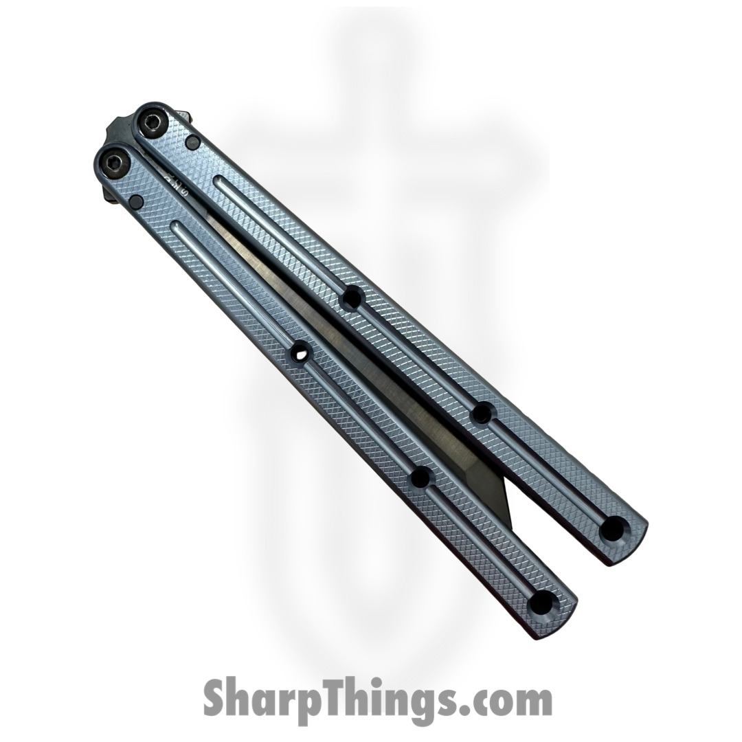 Squid Industries - 09TNALDCORGM - Krake Raken Tanto V2.5 Inked Balisong Knife - AEB-L 7075 - Gunmetal - Image 3