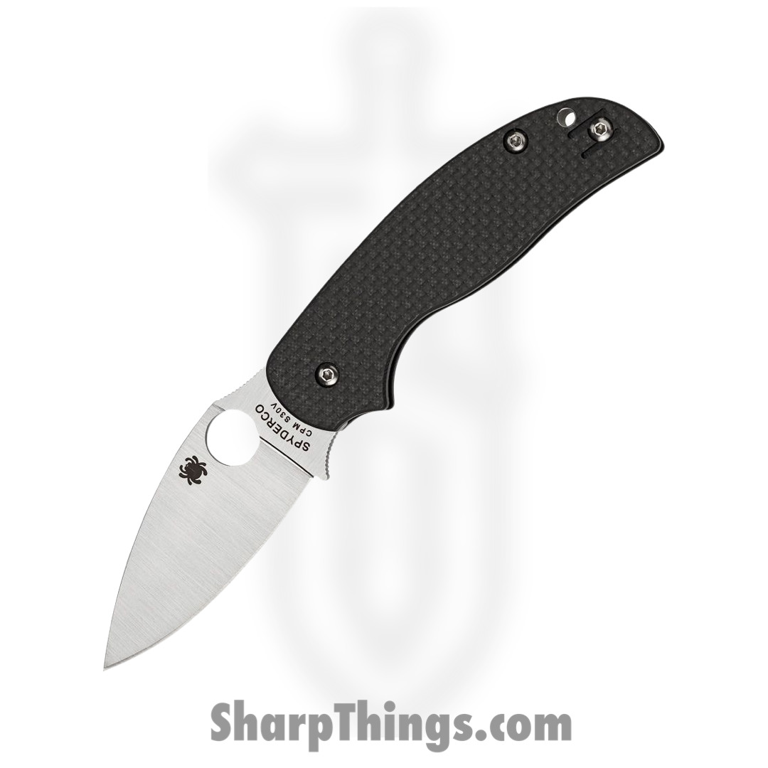 Spyderco - SC123CFPCL - Sage 5 Alzheimers - Folding Knife - S30V Satin Spear Point - CF/G10 - Black