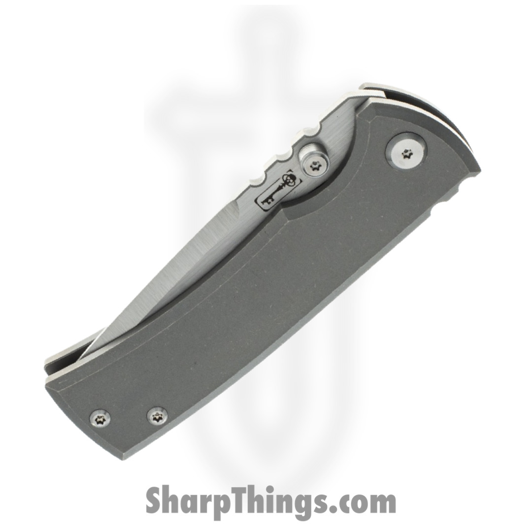 Chaves Knives - ST-RDP-SWTI-BF - Rendencion Street Framelock - Folding Knife - M390 Stonewash Drop Point - Titanium - Stonewash - Image 4