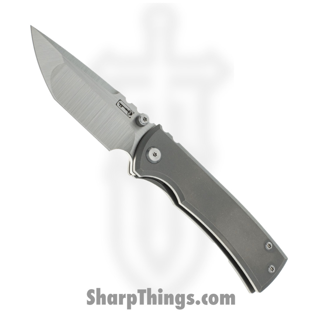 Chaves Knives - ST-RT-SWTI-BF - Rendencion Street Framelock - Folding Knife - M390 Stonewash Tanto - Titanium - Stonewash