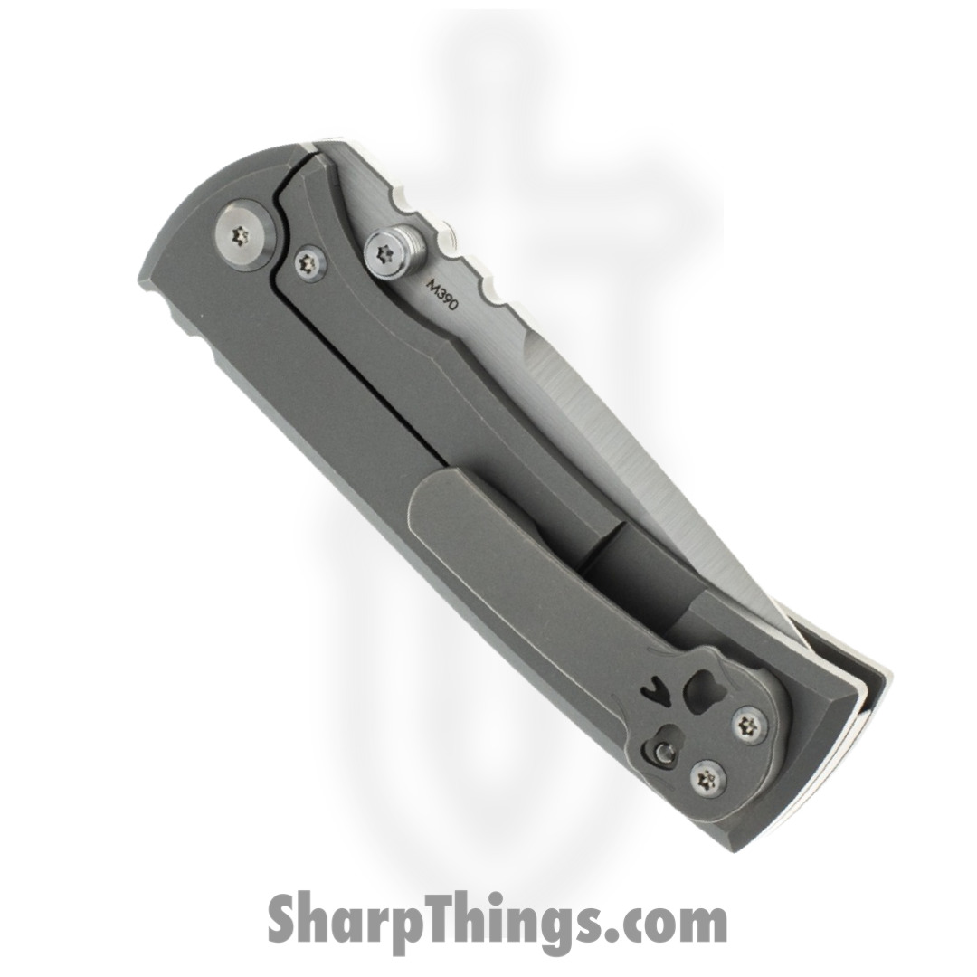 Chaves Knives - ST-RT-SWTI-BF - Rendencion Street Framelock - Folding Knife - M390 Stonewash Tanto - Titanium - Stonewash - Image 3