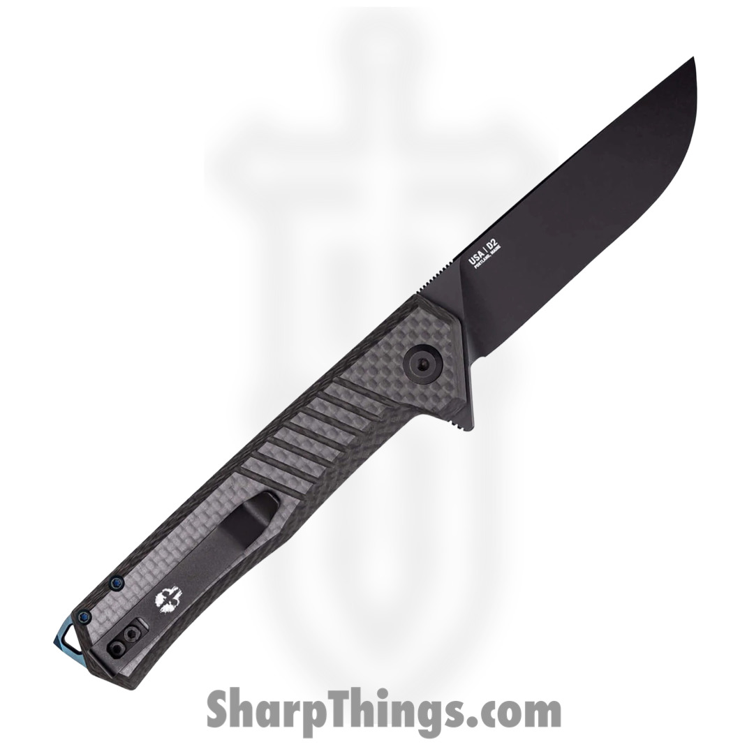 Tekto - TKF1ABKCFBL - F1 Alpha - Folding Knife - D2 Coated Drop Point - Carbon Fiber - Black Blue - Image 2