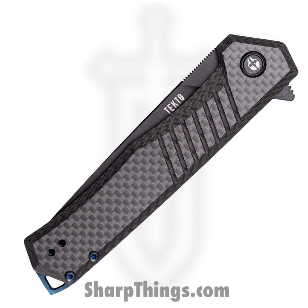 Tekto - TKF1ABKCFBL - F1 Alpha - Folding Knife - D2 Coated Drop Point - Carbon Fiber - Black Blue - Image 8
