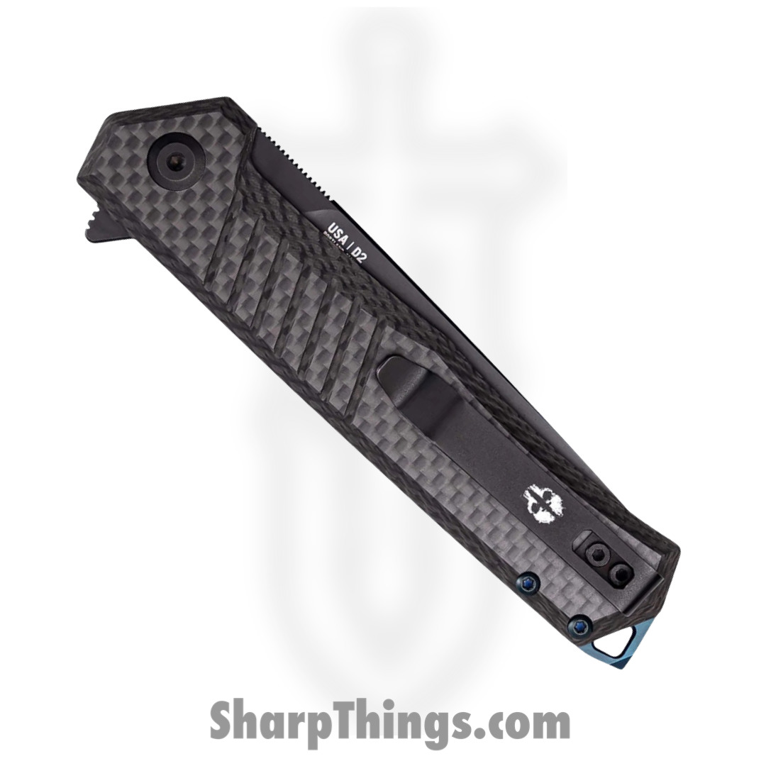 Tekto - TKF1ABKCFBL - F1 Alpha - Folding Knife - D2 Coated Drop Point - Carbon Fiber - Black Blue - Image 7