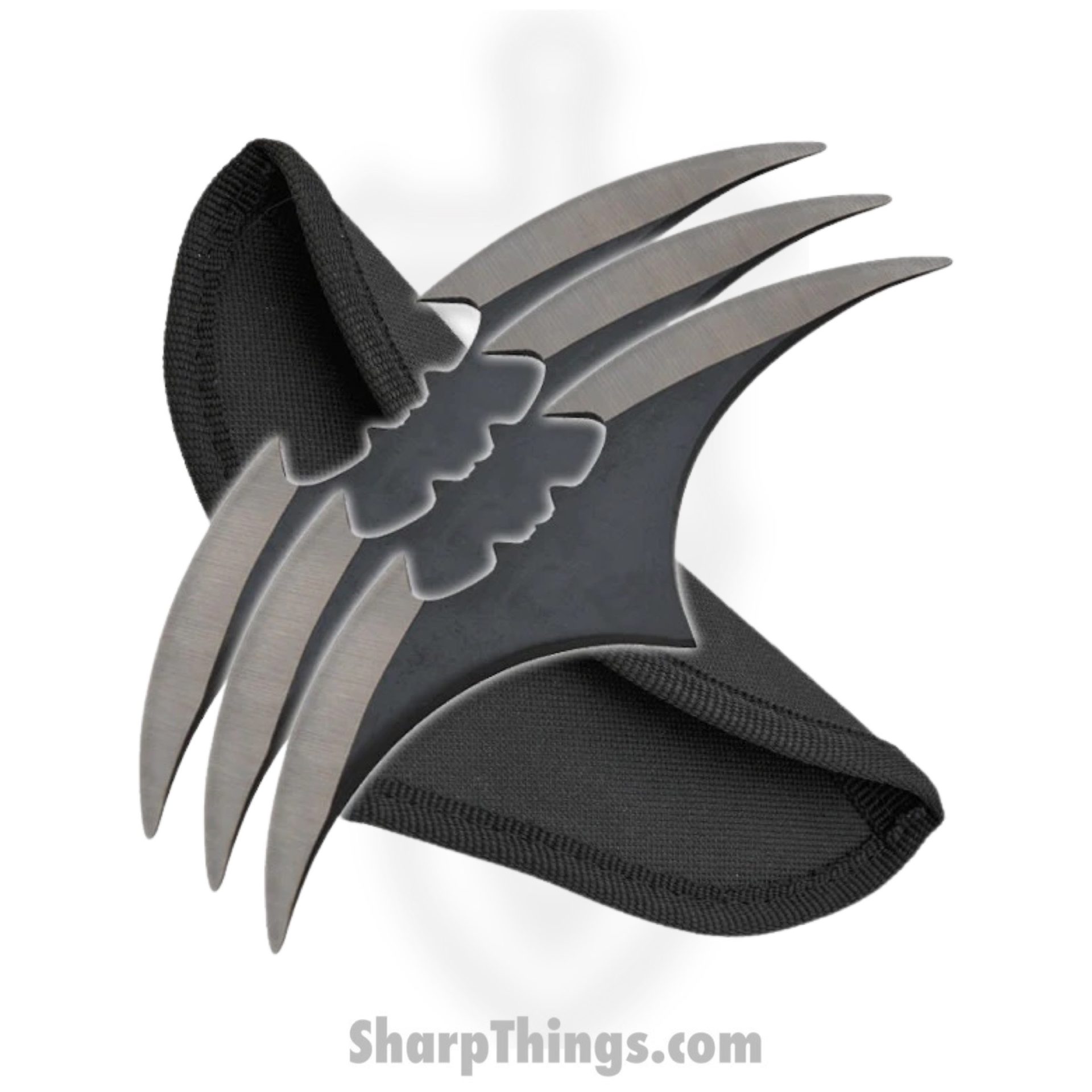 VOC - Z-1014-BK-3 - Bat Throwing Blade 5.5inch Three Piece - Fixed Blade Knife - 1045 SS Coated - 1045 SS - Black