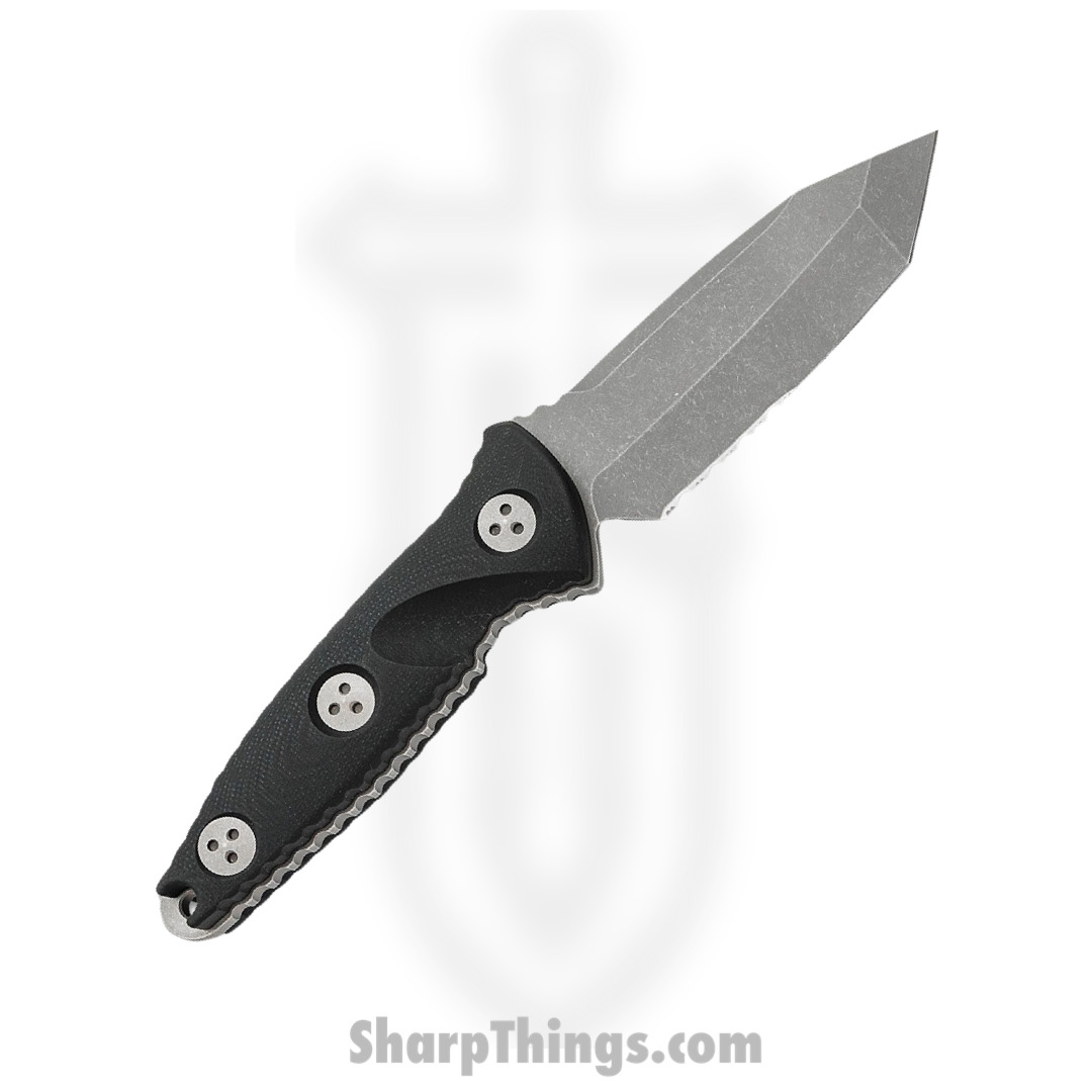 Microtech - 114M-11AP - Mini Socom Alpha - Fixed Blade Knife - Elmax, M390, 204P Apocalyptic Tanto - G10 - Black - Image 2