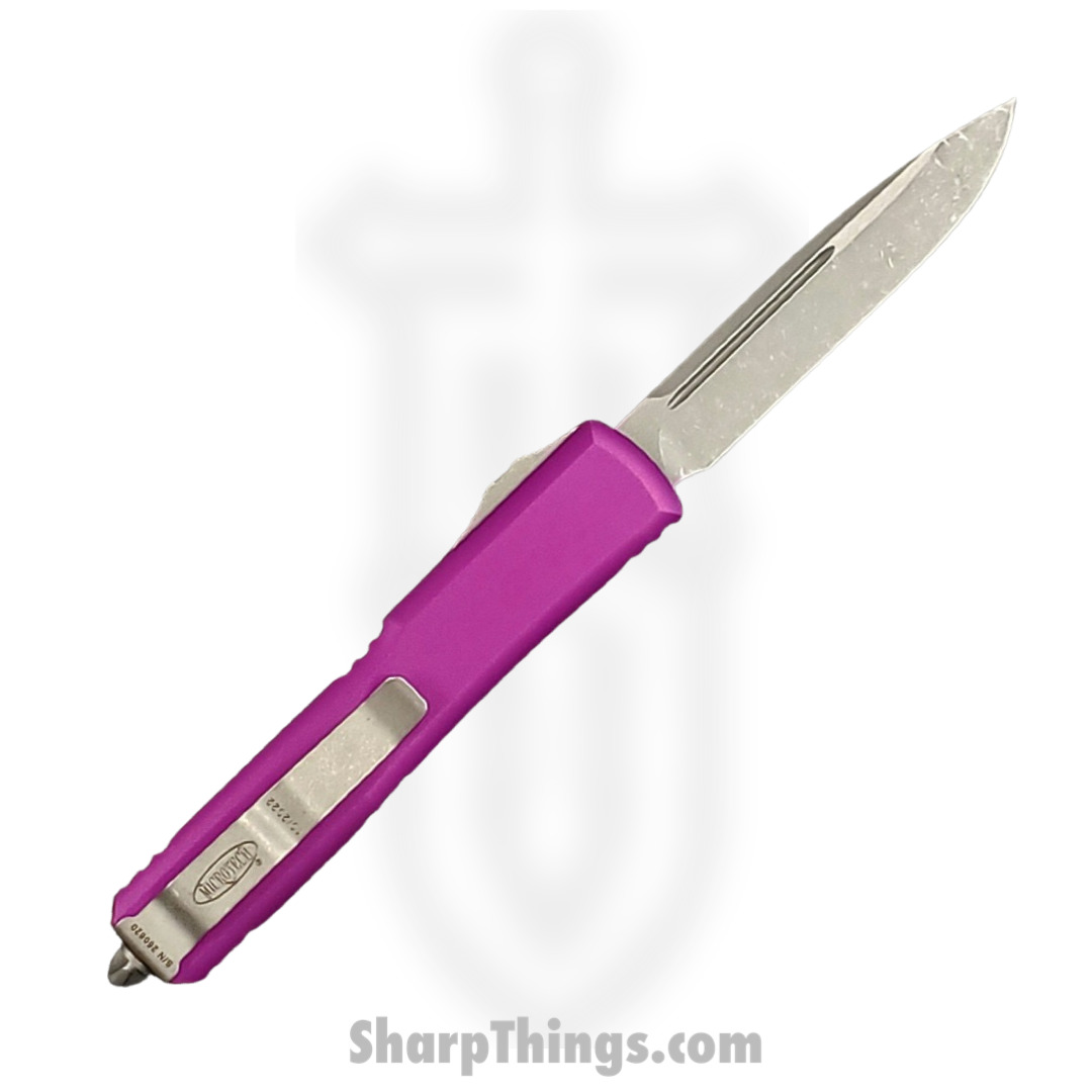 Microtech - 121-10APVI - Ultratech S/E Apocalyptic Drop Point Automatic Knife - Aluminum - Violet