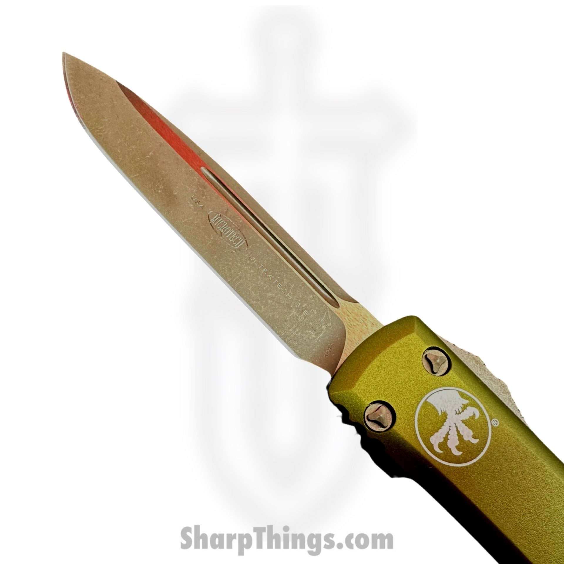 Microtech - 121-13APOD - Ultratech - OTF Auto - Elmax, M390, 204P Apocalyptic Drop Point - 6061-T6 Aluminum - OD Green - Image 4