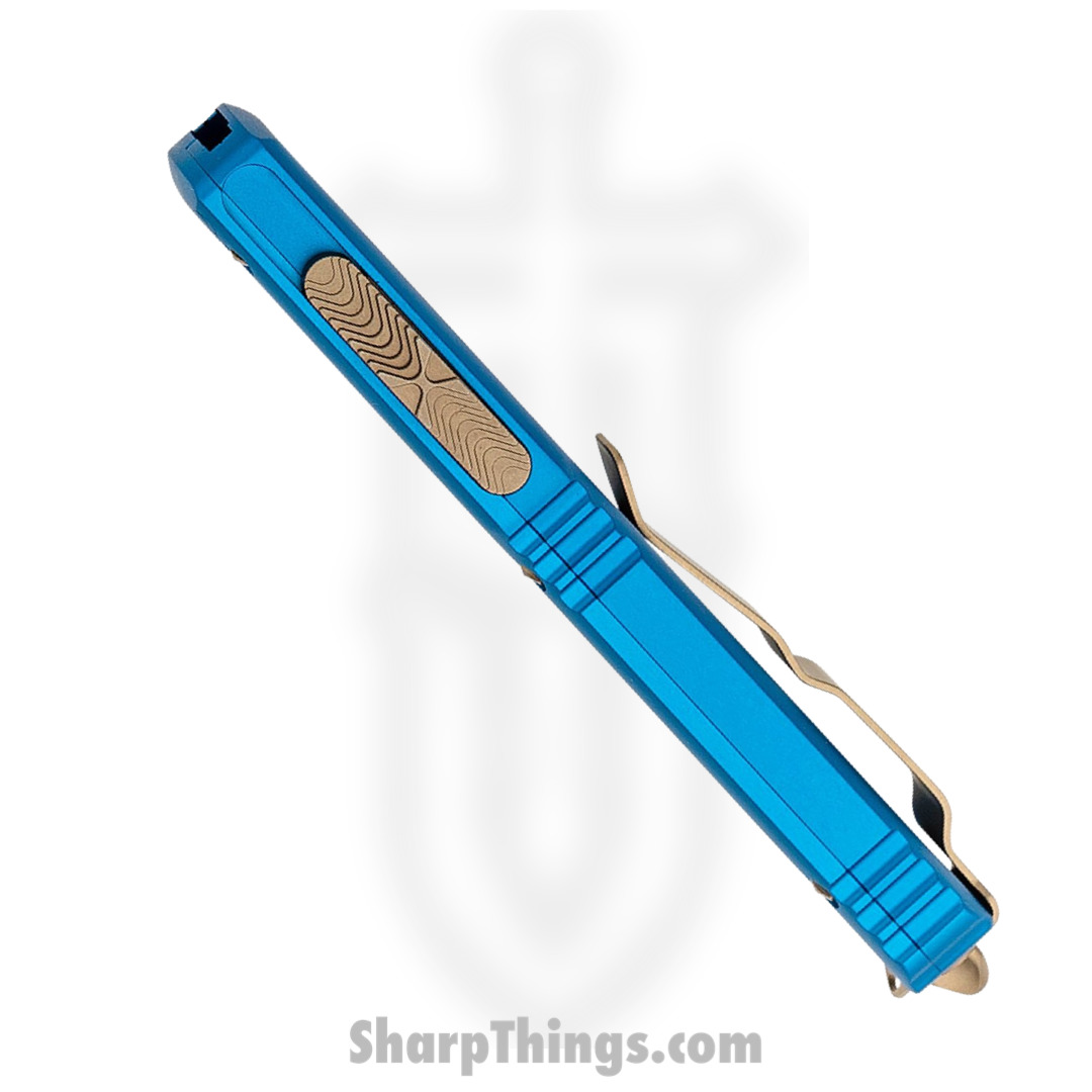 Microtech - 121-13BL - Ultratech - OTF Auto - Elmax, M390, 204P Bronze Drop Point - 6061-T6 Aluminum - Blue - Image 5