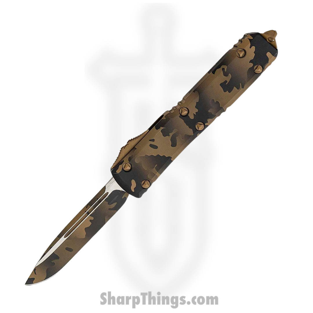 Microtech - 121-1CCS - Ultratech S/E Tactical Automatic OTF Knife - Aluminum - Coyote Camo Brown