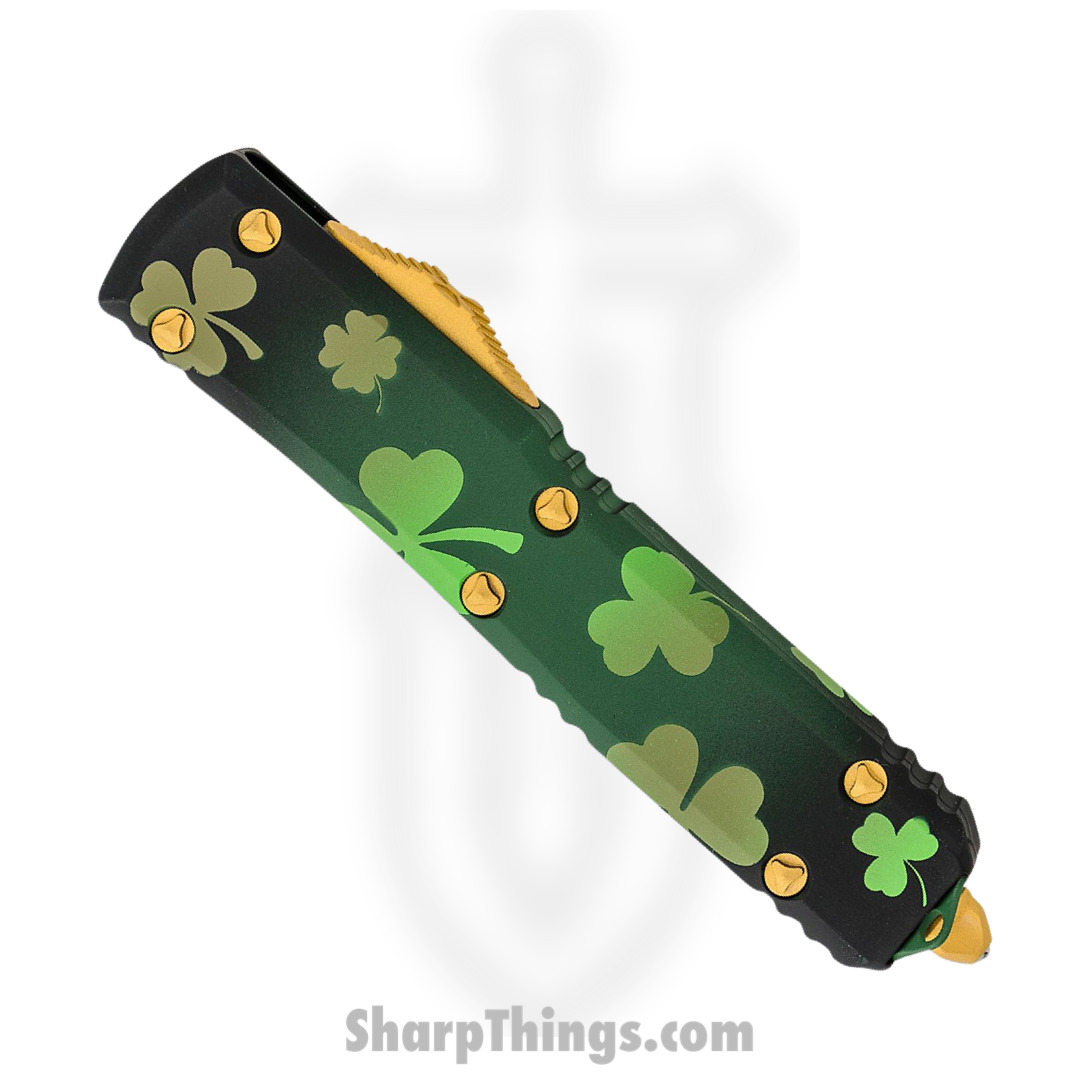 Microtech - 121-1SPDS - Ultratech Signature Series Tactical Automatic OTF Knife - Green Lucky Clover - Image 6