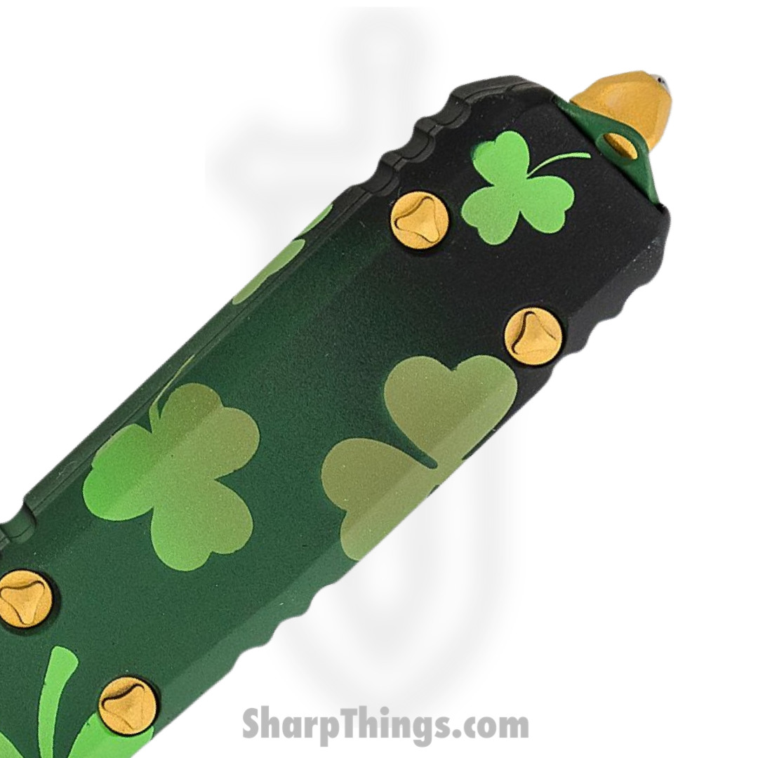 Microtech - 121-1SPDS - Ultratech Signature Series Tactical Automatic OTF Knife - Green Lucky Clover - Image 4