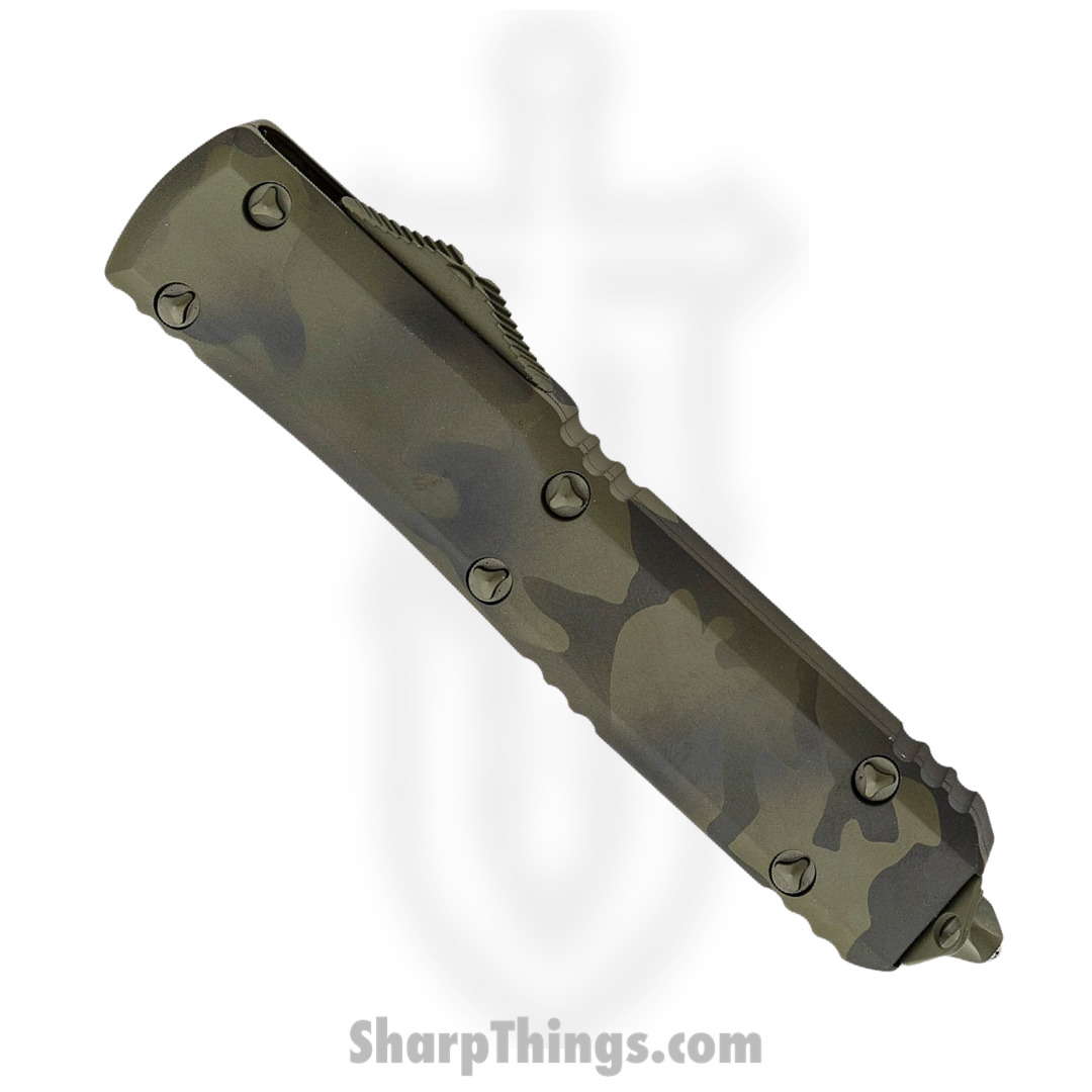 Microtech - 121-2OCS - Ultratech - OTF Auto - Elmax. M390, 204P Two Tone Drop Point - 6061-T6 Aluminum - OD Green Camo - Image 3