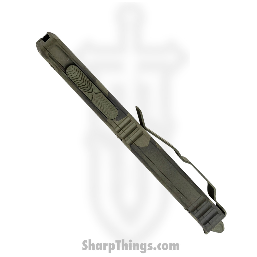 Microtech - 121-2OCS - Ultratech - OTF Auto - Elmax. M390, 204P Two Tone Drop Point - 6061-T6 Aluminum - OD Green Camo - Image 5
