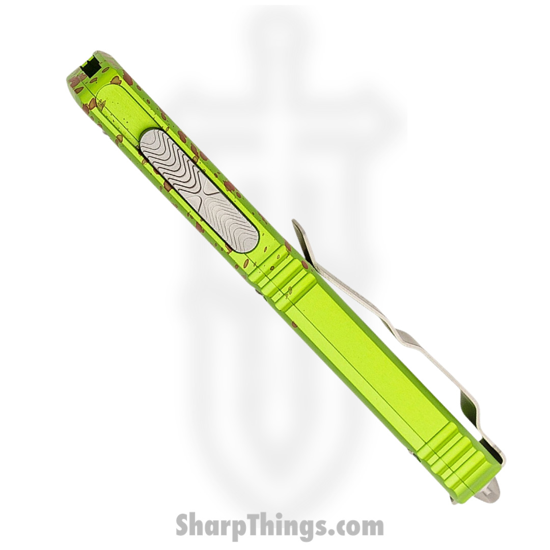 Microtech - 122-12Z - Ultratech - OTF Auto - Elmax. M390, 204P Stonewash Dagger - 6061-T6 Aluminum - Zombie Green - Image 5