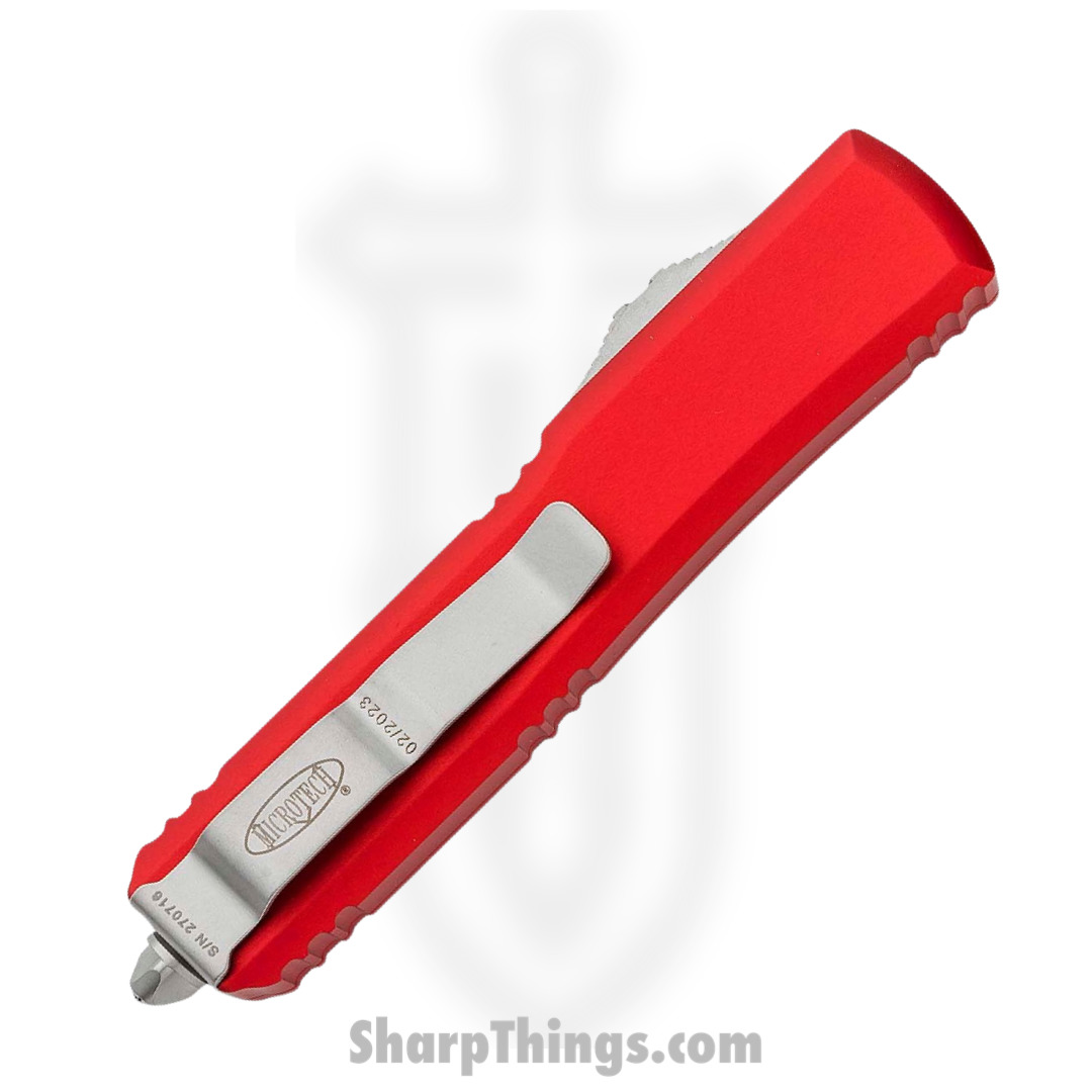 Microtech - 123-4RD - Ultratech - OTF Auto - Elmax. M390, 204P Satin Tanto - 6061-T6 Aluminum - Red - Image 4