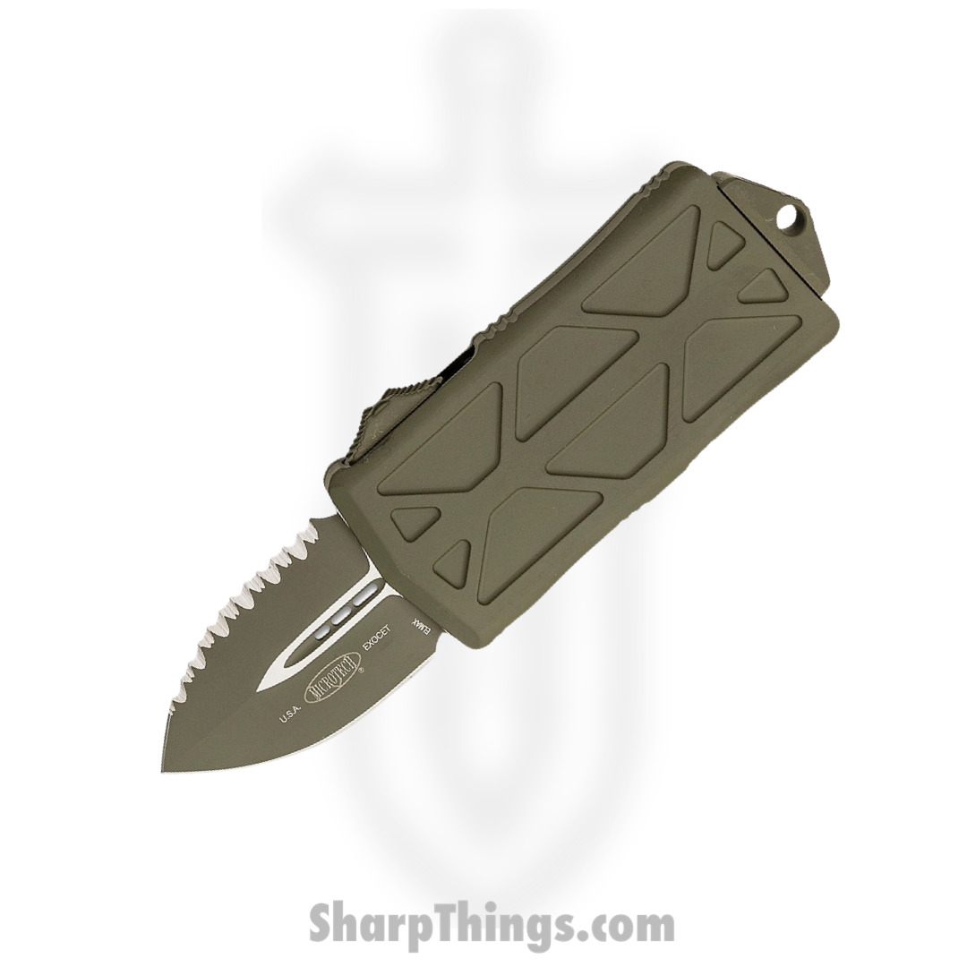 Microtech - 157-3COD - Exocet Money Clip - OTF Auto - Elmax, M390, 204P Coated Dagger - 6061-T6 Aluminum - OD Green