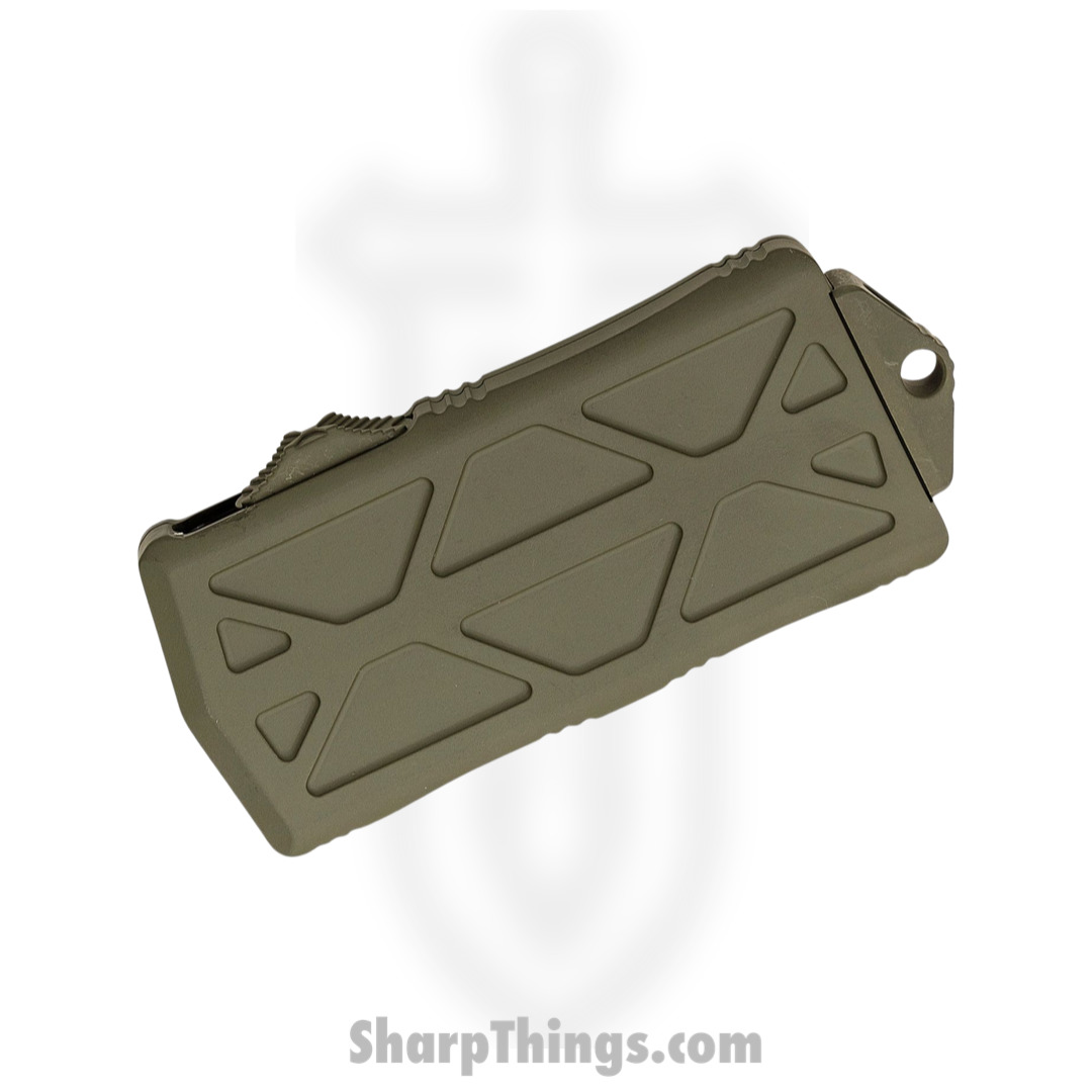 Microtech - 157-3COD - Exocet Money Clip - OTF Auto - Elmax, M390, 204P Coated Dagger - 6061-T6 Aluminum - OD Green - Image 3