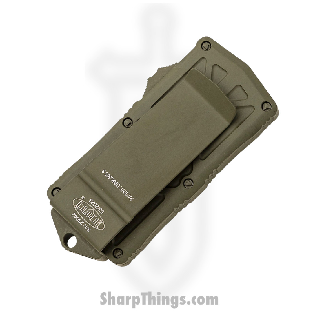 Microtech - 157-3COD - Exocet Money Clip - OTF Auto - Elmax, M390, 204P Coated Dagger - 6061-T6 Aluminum - OD Green - Image 4