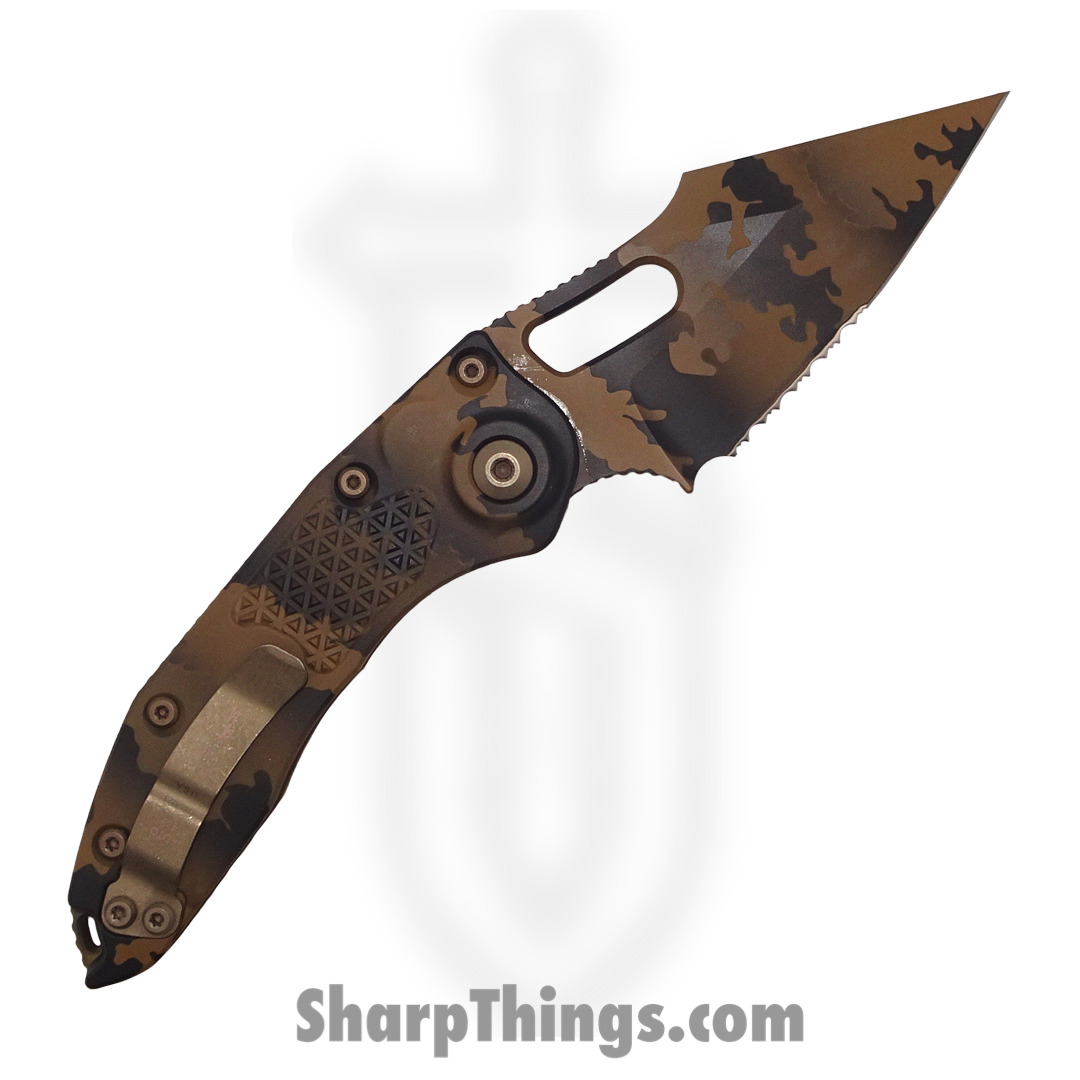 Microtech - 169-2CCS - Stitch Signature Series - Automatic Knife - 169-2CCS Stitch Signature Series Automatic Knife - 6061-T6 Aluminum - Coyote Camo - Image 2