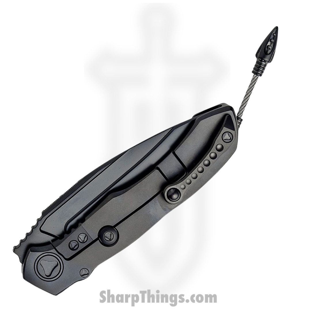 Microtech - 190C-2DLCTCFITI - Anax - Folding Knife - M390 Coated Drop Point P/S - Titanium/CF Inlay - Black - Image 3
