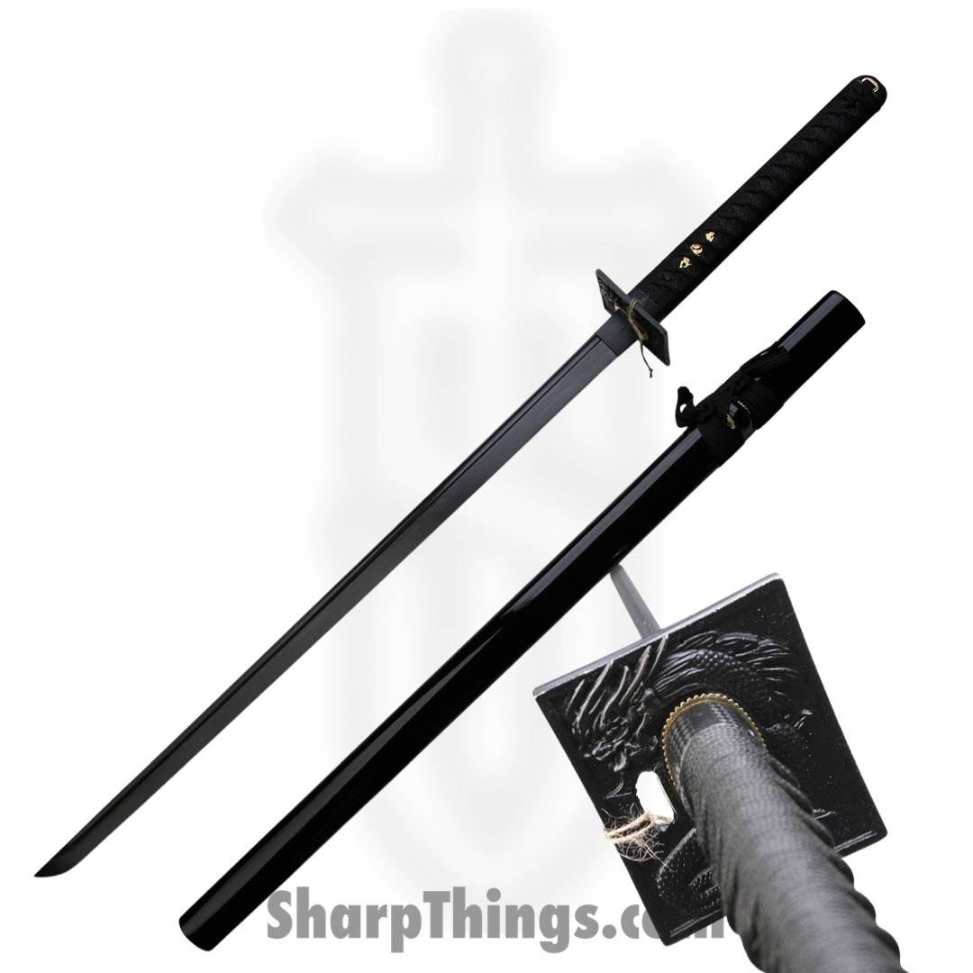 Ten Ryu - TR-017BD - Ninja Sword - Damascus - Black