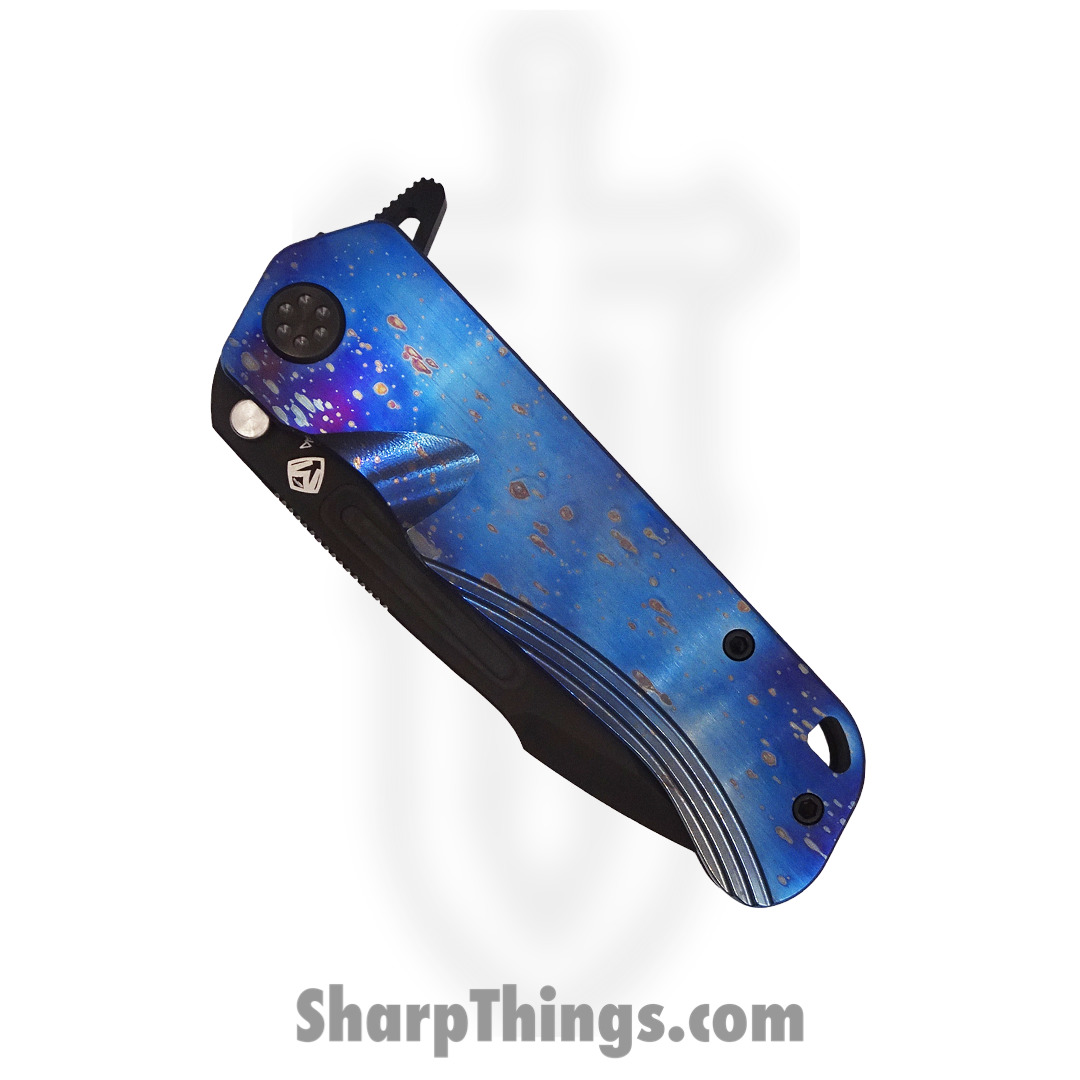 Medford Knife - MK2004PQ-03PV-TPCP-Q4 - Proxima Frame Lock Drop Point Flipper - S45VN Titanium - Galaxy Handles - Image 3