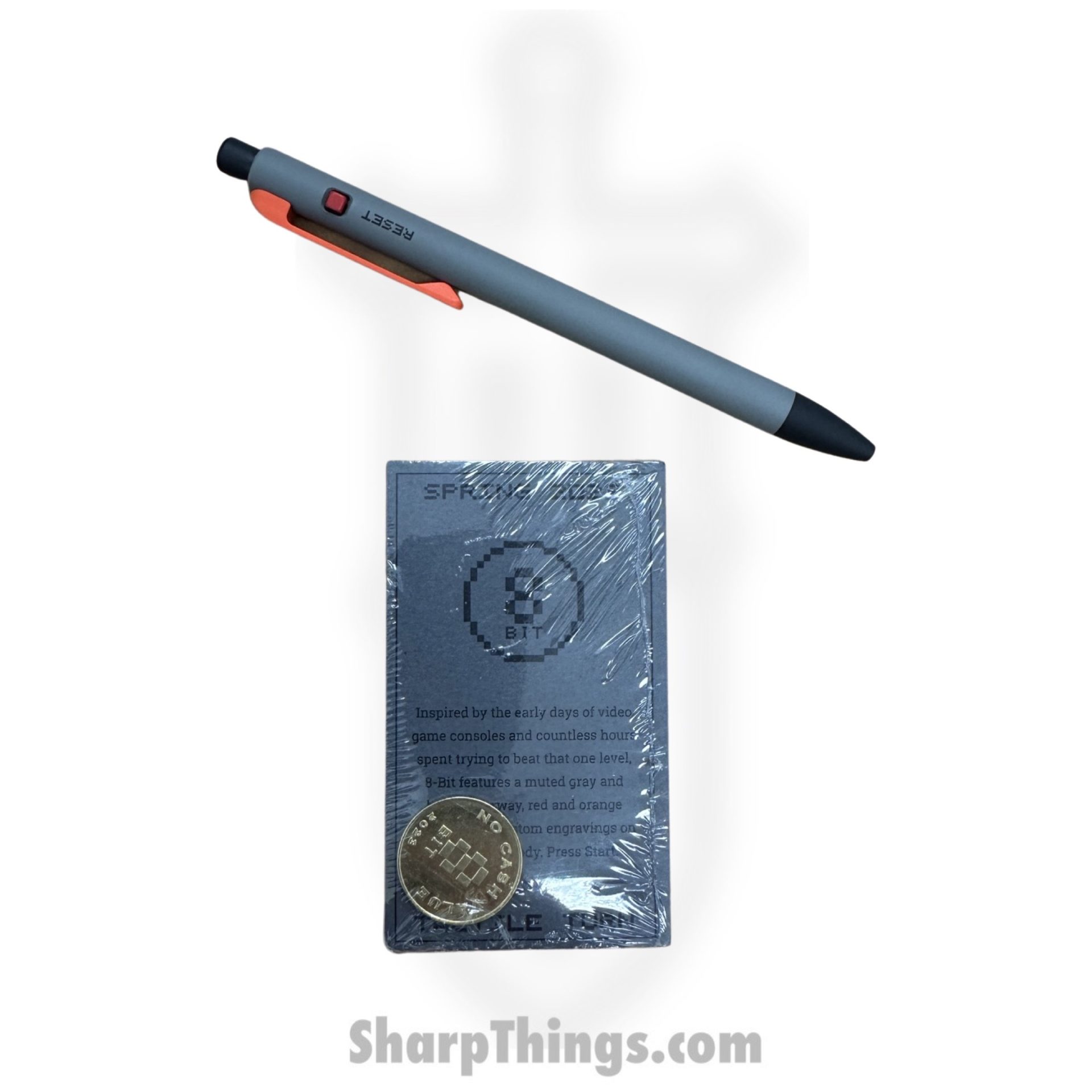Tactile Turn - 10-SS2-SEA-BIT - Slim Side Click Pen - Short - Titanium - Seasonal Release 8-BIT - Image 2
