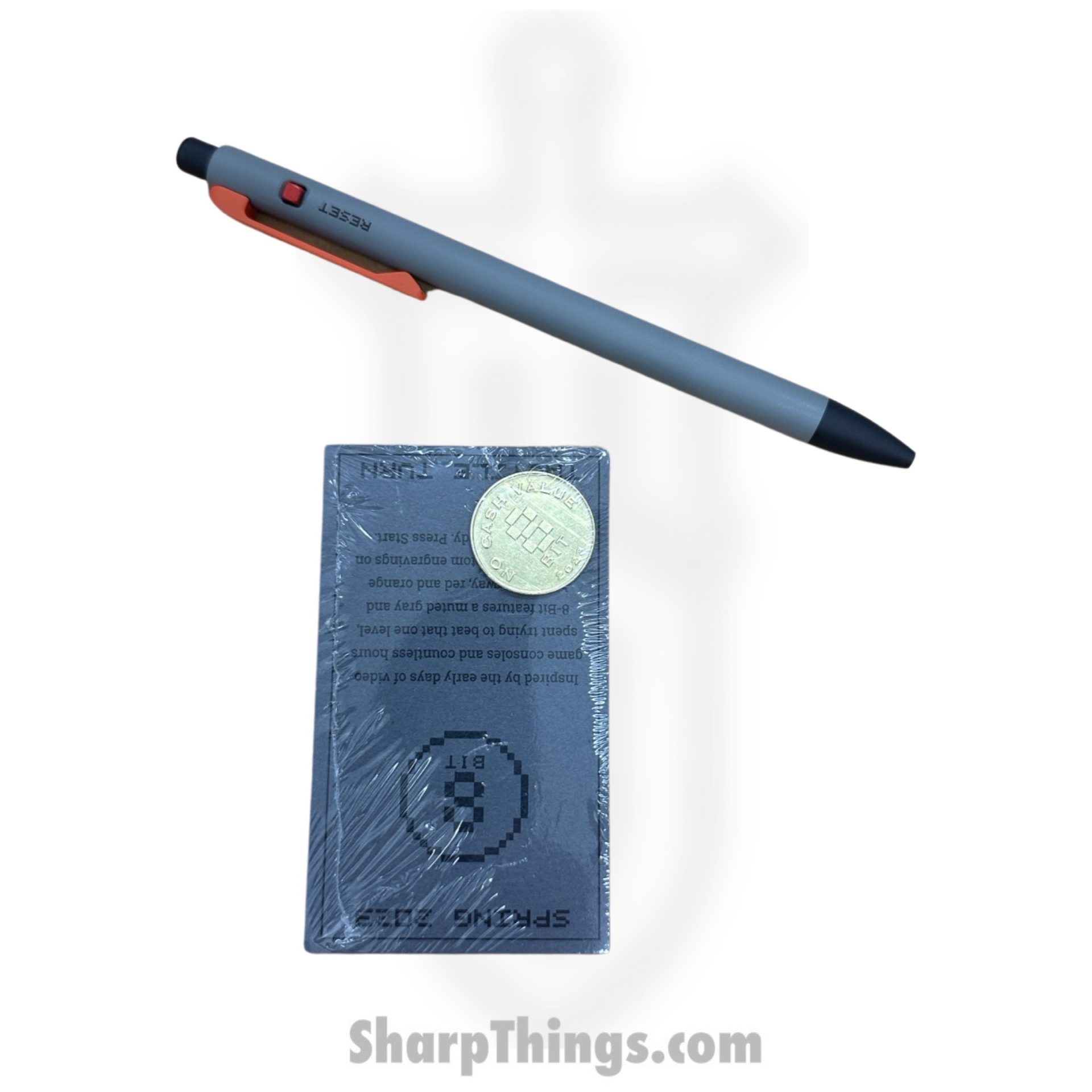 Tactile Turn - 10-SS1-SEA-BIT - Slim Side Click Pen - Standard - Titanium - Seasonal Release 8-BIT - Image 5