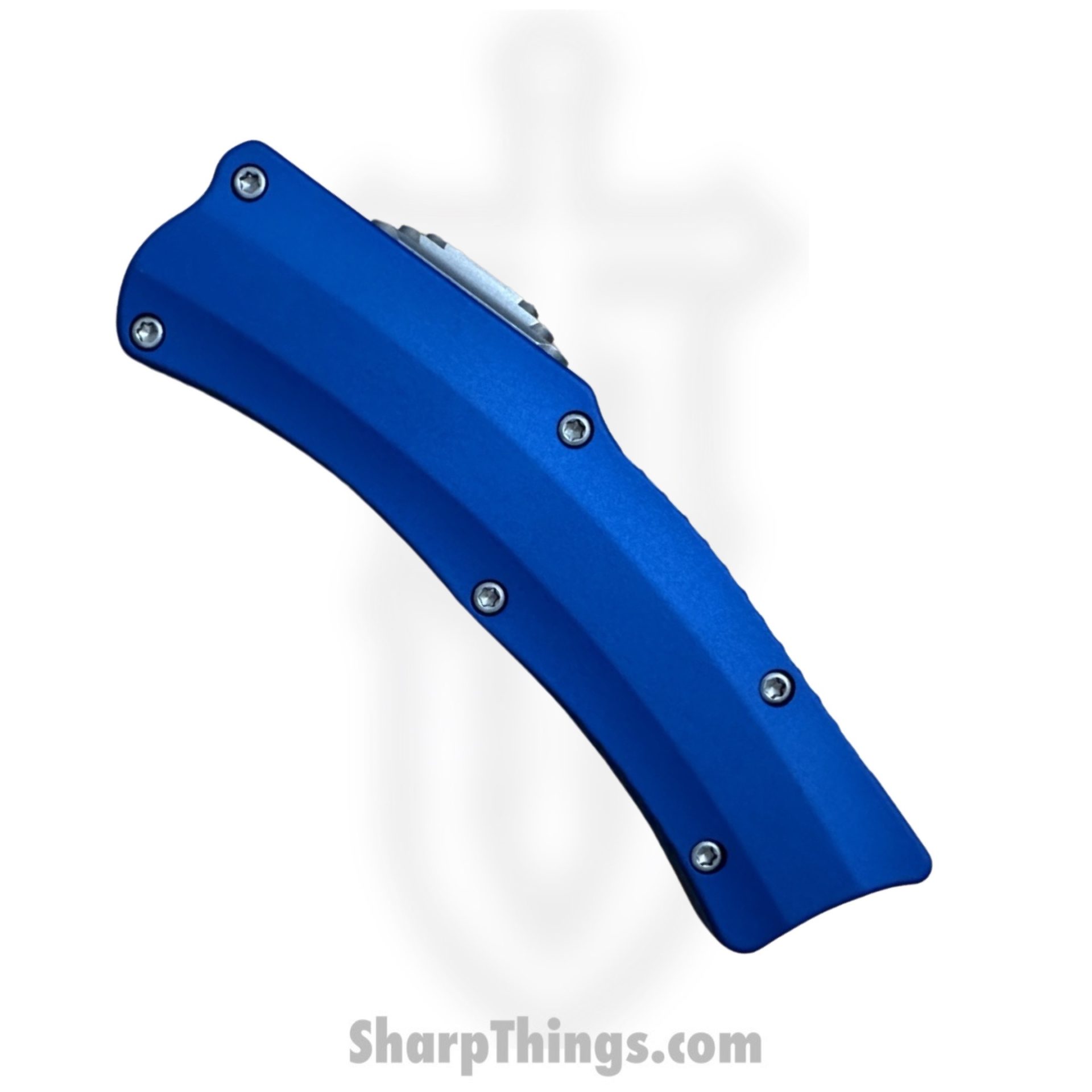 Heretic Knives - H060-2A-BLU - Roc - OTF Auto - Magnacut Stonewash Hawkbill - 6061-T6 Aluminum - Blue - Image 4